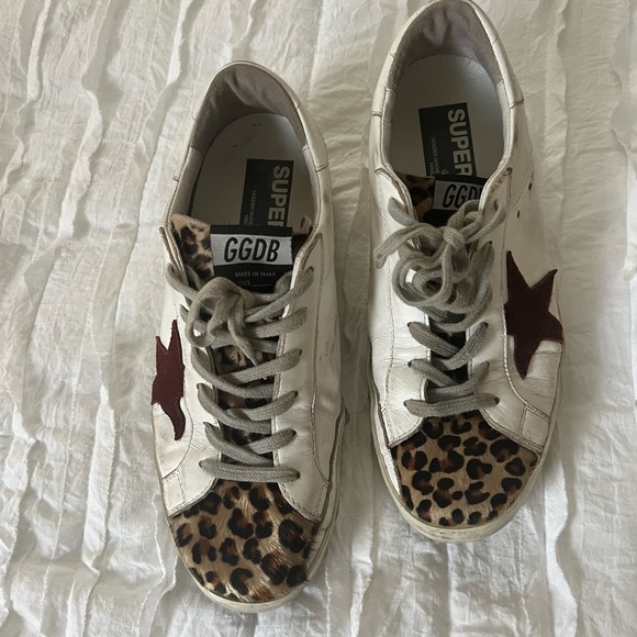 Golden Goose Super-Star Sneaker Maroon/ Leopard/ Calf Hair - Picture 5 of 8